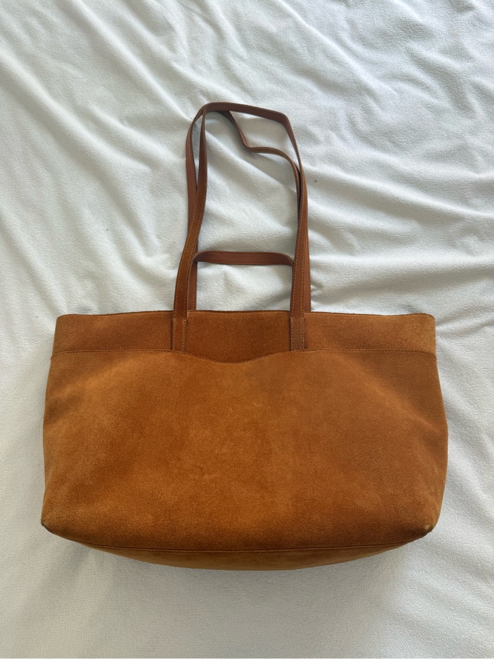 Madewell Suede Tote in Rust Brown